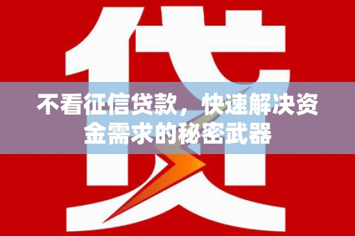 甘谷不看征信贷款，快速解决资金需求的秘密武器