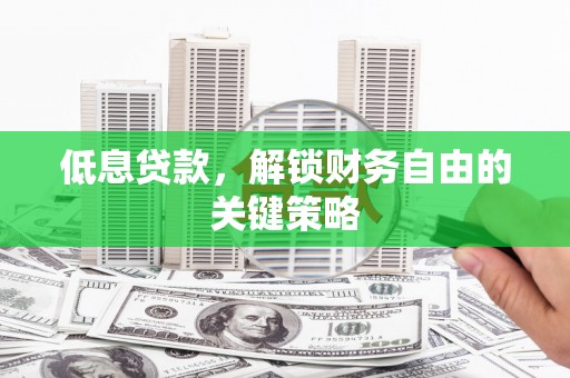 花莲低息贷款，解锁财务自由的关键策略