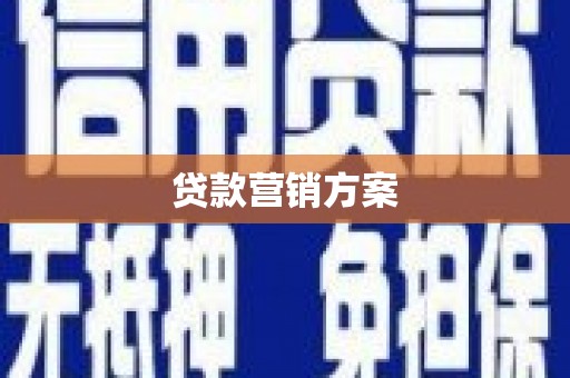 平舆贷款营销方案