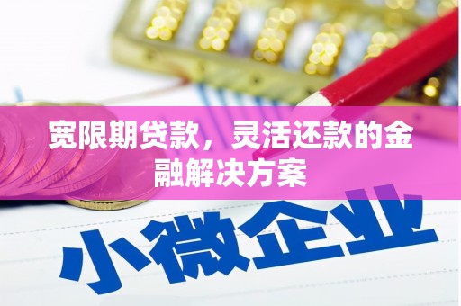 庐阳宽限期贷款，灵活还款的金融解决方案