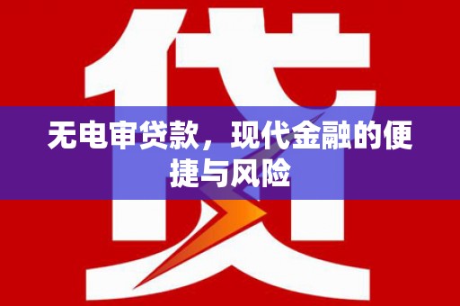 柳南无电审贷款，现代金融的便捷与风险