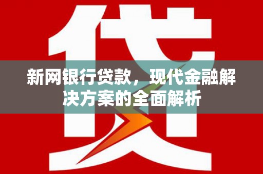 东昌府新网银行贷款，现代金融解决方案的全面解析