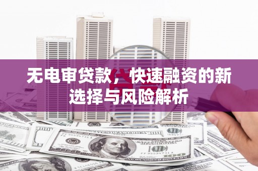 隆回无电审贷款，快速融资的新选择与风险解析