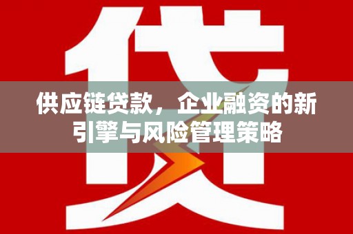 盈江供应链贷款，企业融资的新引擎与风险管理策略