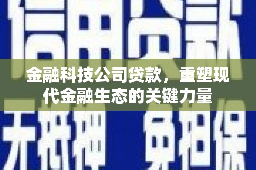 建宁金融科技公司贷款，重塑现代金融生态的关键力量